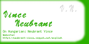 vince neubrant business card